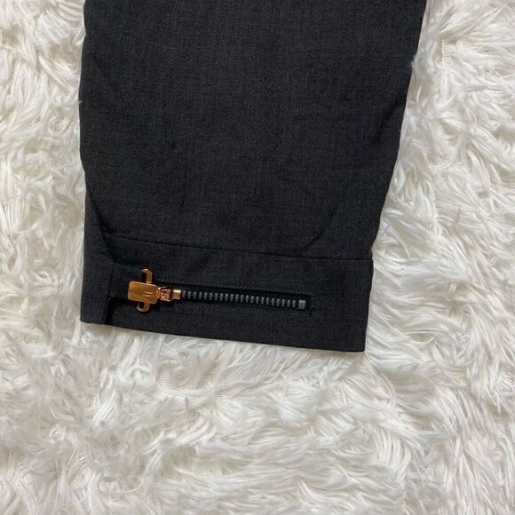 Kit and Ace Womens Crop Dress Pants Black Size 35x24 Trousers Gold Zipper Detail - Picture 6 of 12